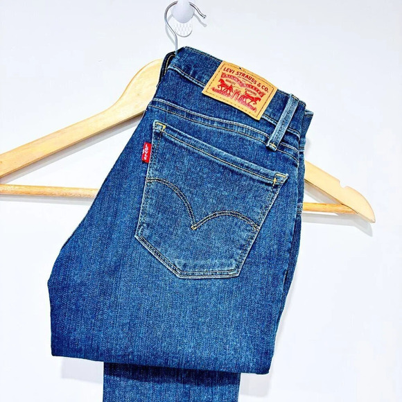 LEVI’S 710 Super Skinny dark blue jeans | Cropped raw hem denim | Size 24 * - Picture 11 of 11